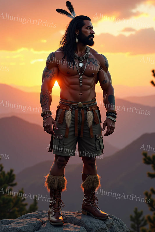 Male Model Muscular Digital Art AI Fantasy - 460D