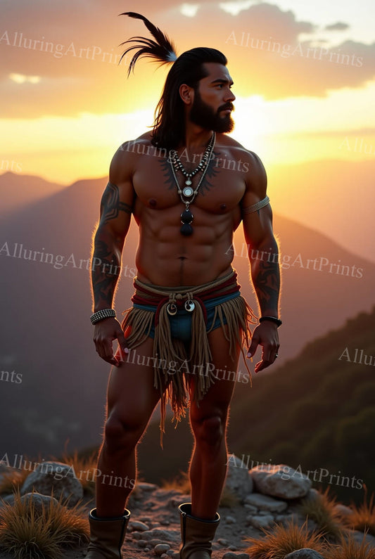 Male Model Muscular Digital Art AI Fantasy - 461D
