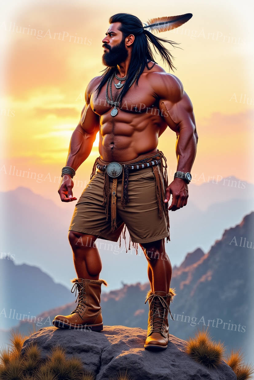 Male Model Muscular Digital Art AI Fantasy - 462D