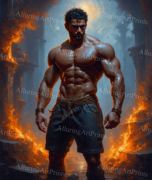 Male Model Muscular Digital Art AI Fantasy - 463D
