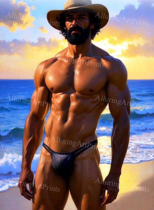Male Model Muscular Digital Art AI Fantasy - 468D