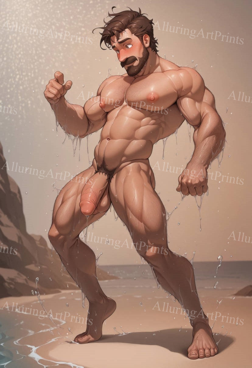 Male Model Muscular Digital Art AI Fantasy - 469D