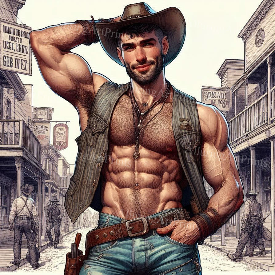 Male Model Muscular Digital Art AI Fantasy - 472D