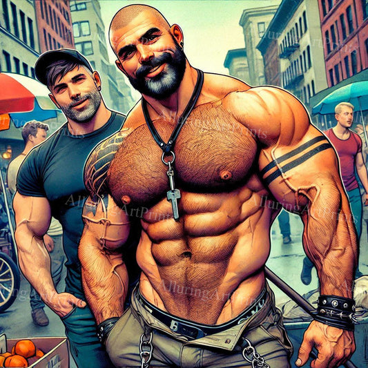 Male Model Muscular Digital Art AI Fantasy - 475D