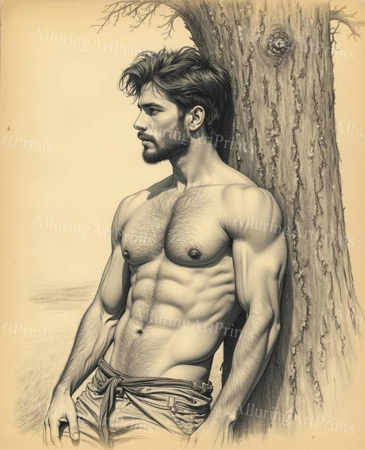 Male Model Muscular Digital Art AI Fantasy - 480D