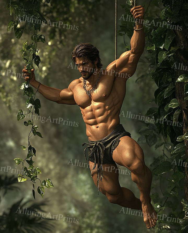 Male Model Muscular Digital Art AI Fantasy - 481D