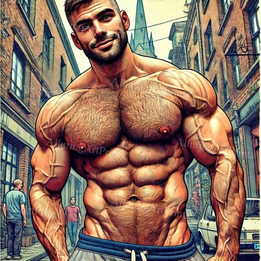Male Model Muscular Digital Art AI Fantasy - 483D