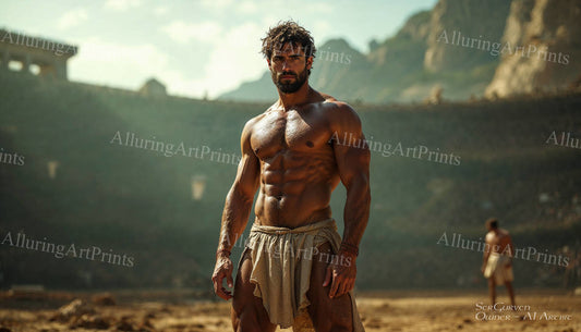 Male Model Muscular Digital Art AI Fantasy - 484D