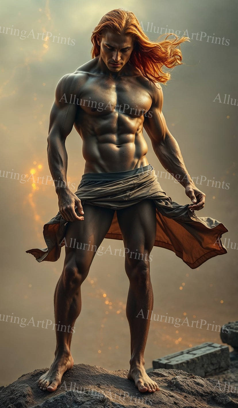 Male Model Muscular Digital Art AI Fantasy - 486D