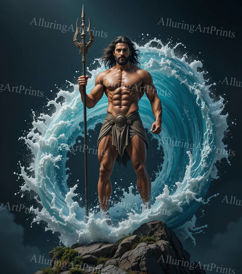 Male Model Muscular Digital Art AI Fantasy - 488D