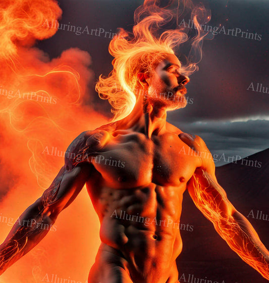 Male Model Muscular Digital Art AI Fantasy - 497D
