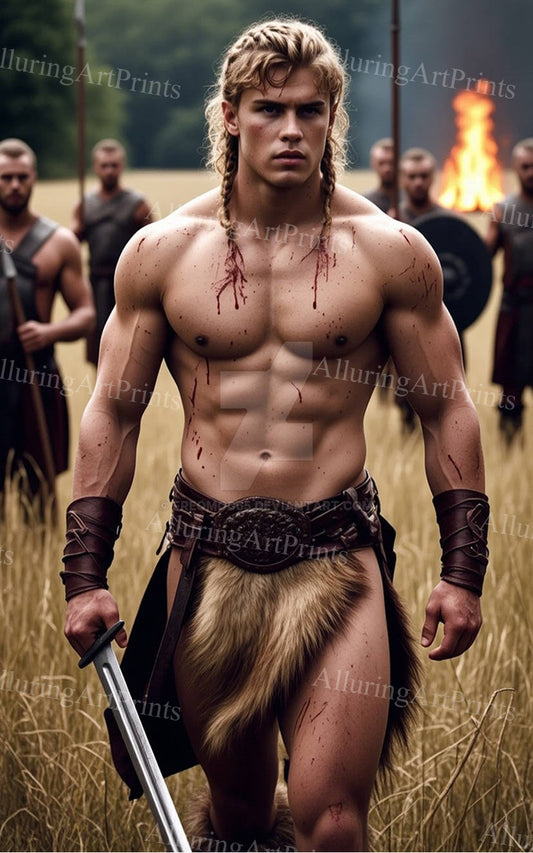 Male Model Muscular Digital Art AI Fantasy - 499D