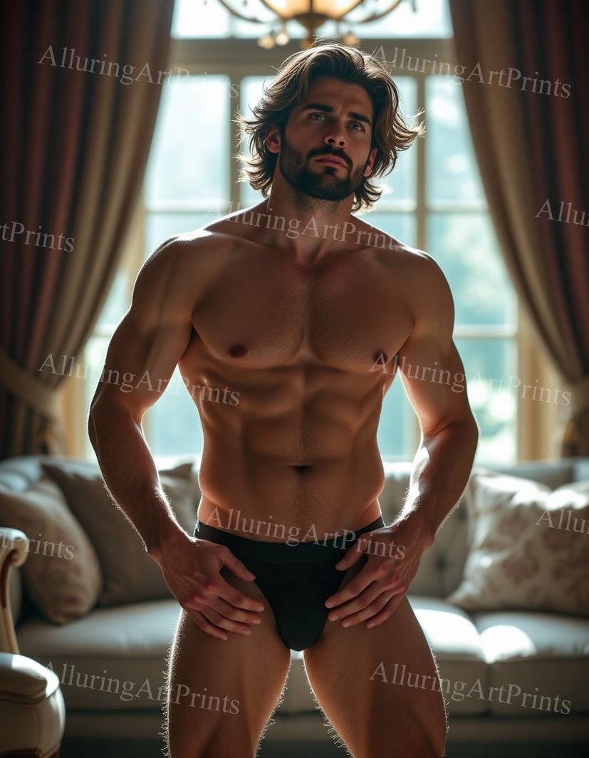 Male Model Muscular Digital Art AI Fantasy - 501D