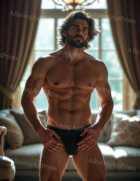 Male Model Muscular Digital Art AI Fantasy - 501D