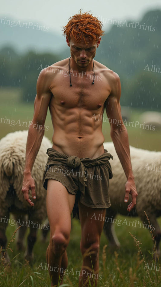 Male Model Muscular Digital Art AI Fantasy - 502D