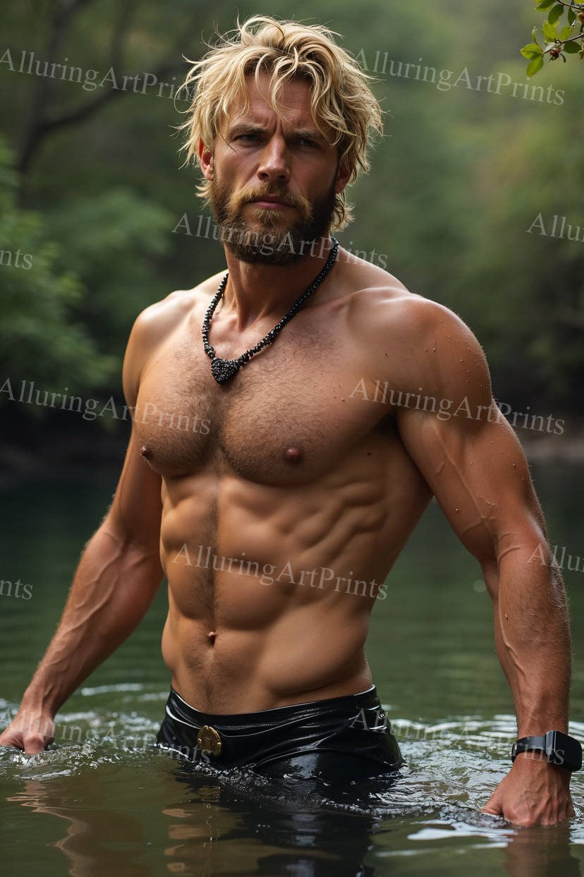 Male Model Muscular Digital Art AI Fantasy - 508D