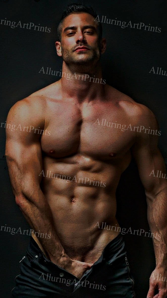 Male Model Muscular Digital Art AI Fantasy - 514D