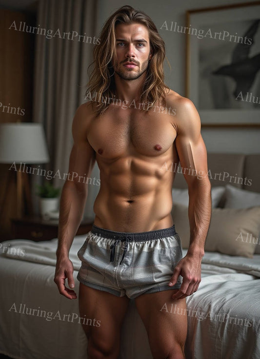 Male Model Muscular Digital Art AI Fantasy - 516D