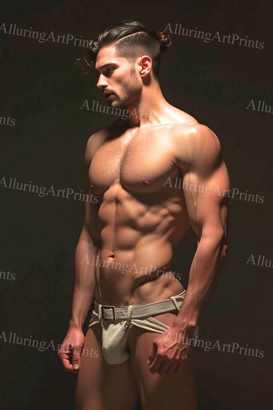 Male Model Muscular Digital Art AI Fantasy - 517D