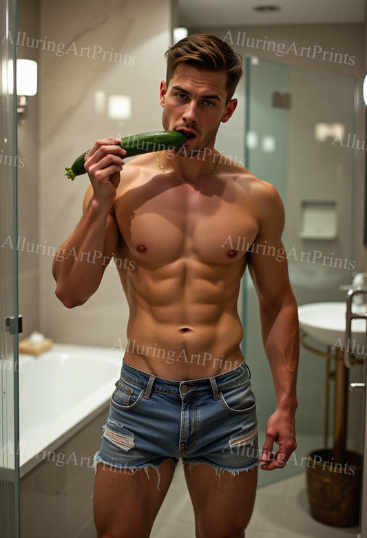 Male Model Muscular Digital Art AI Fantasy - 522D