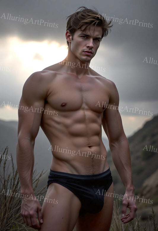 Male Model Muscular Digital Art AI Fantasy - 524D