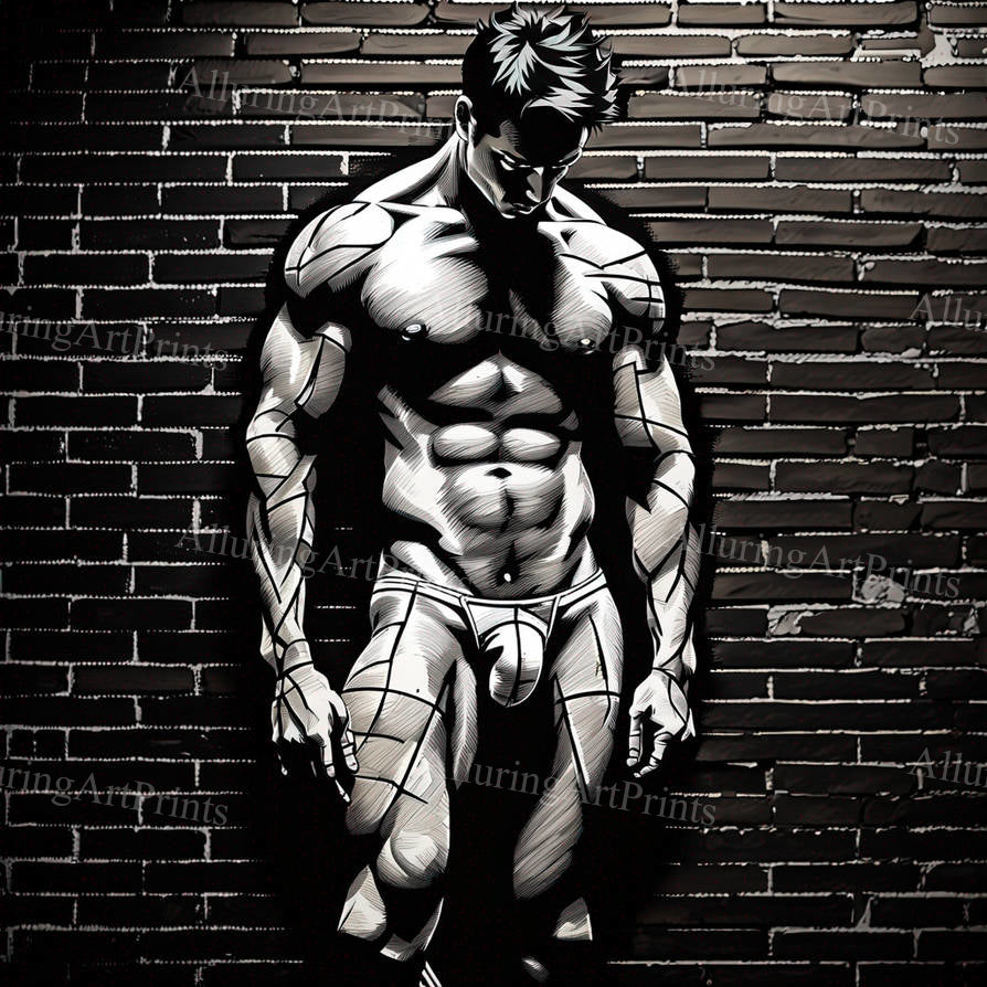 Male Model Muscular Digital Art AI Fantasy - 53D