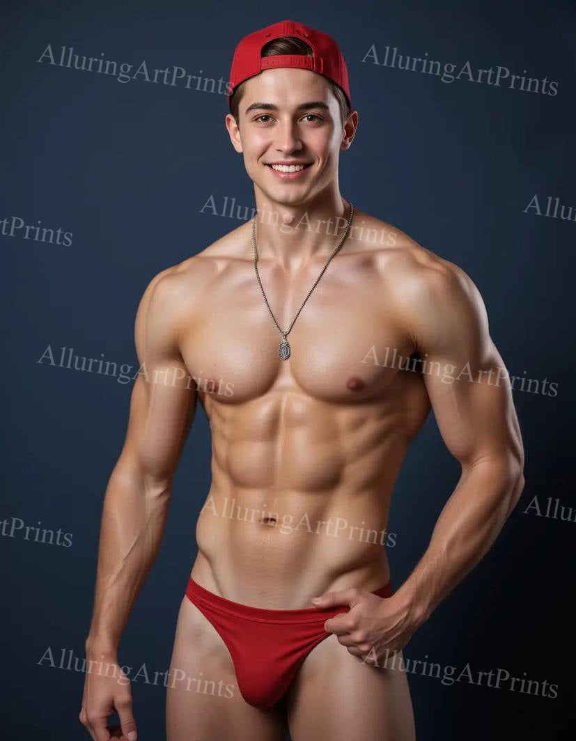 Male Model Muscular Digital Art AI Fantasy - 530D