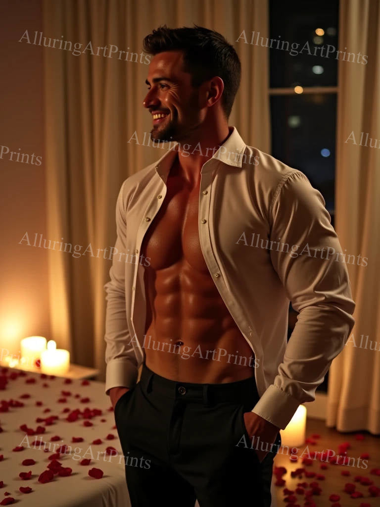 Male Model Muscular Digital Art AI Fantasy - 548D