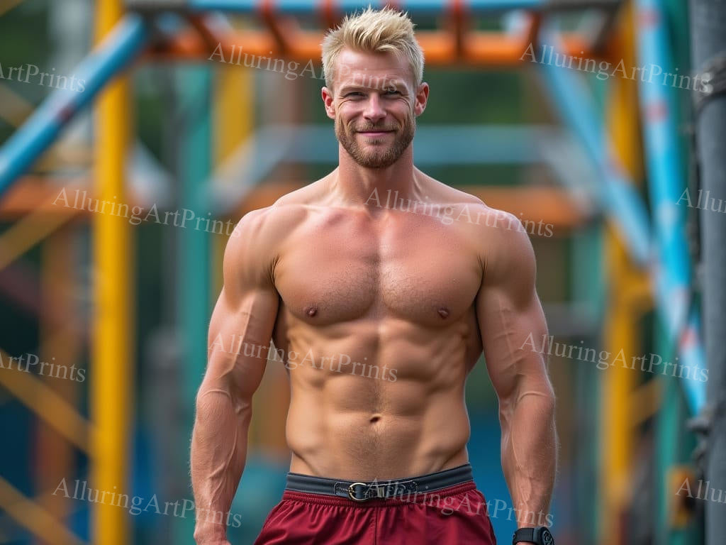 Male Model Muscular Digital Art AI Fantasy - 549D