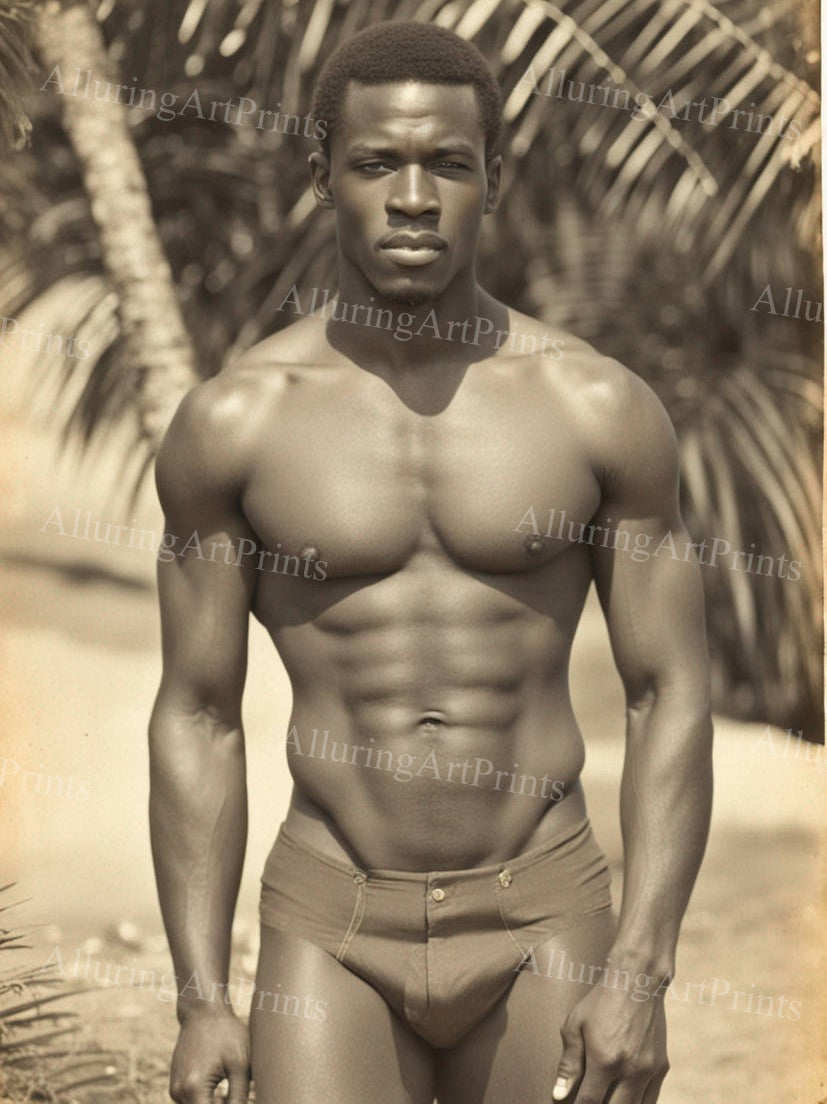 Male Model Muscular Digital Art AI Fantasy - 568D