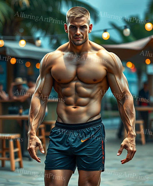 Male Model Muscular Digital Art AI Fantasy - 570D