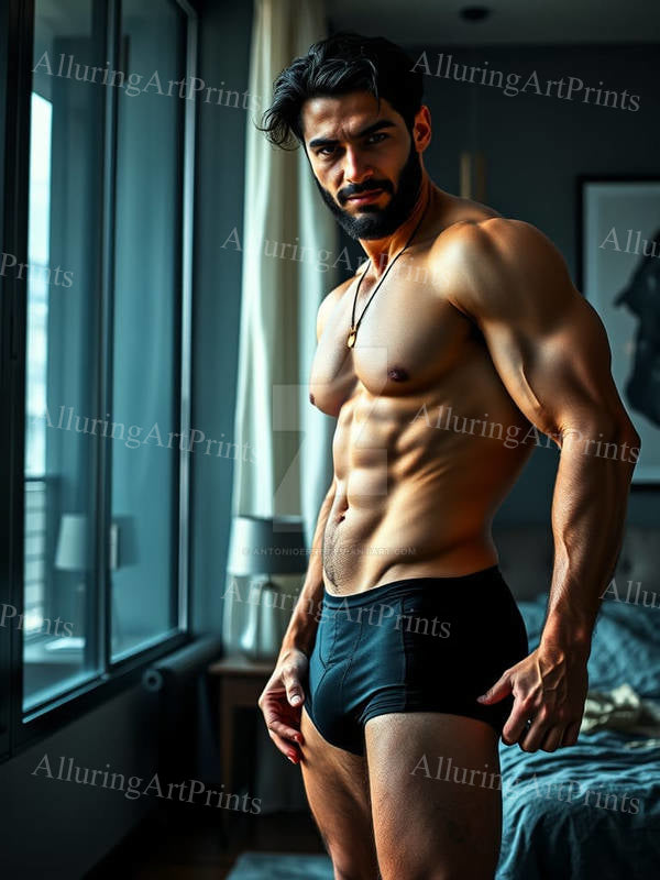 Male Model Muscular Digital Art AI Fantasy - 571D