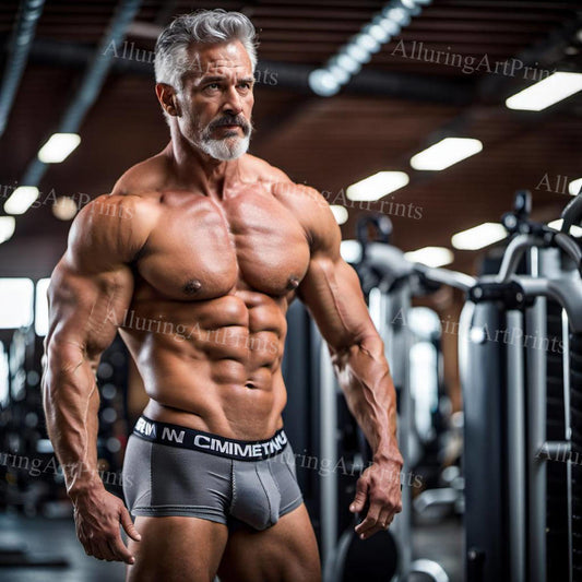 Male Model Muscular Digital Art AI Fantasy - 586D