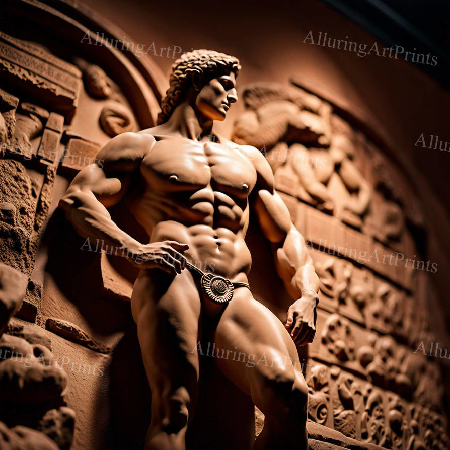 Male Model Muscular Digital Art AI Fantasy - 60D
