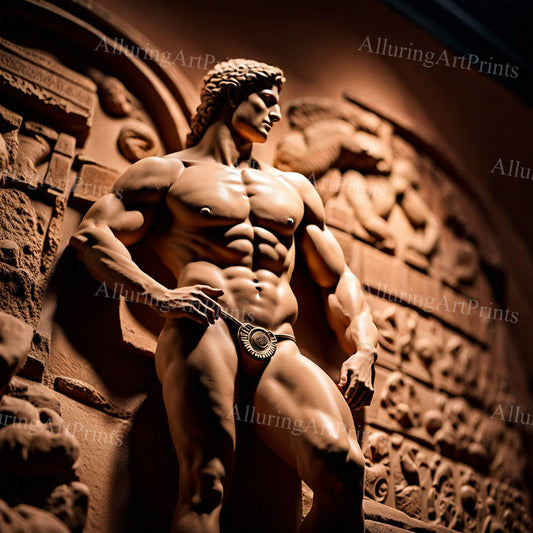 Male Model Muscular Digital Art AI Fantasy - 60D