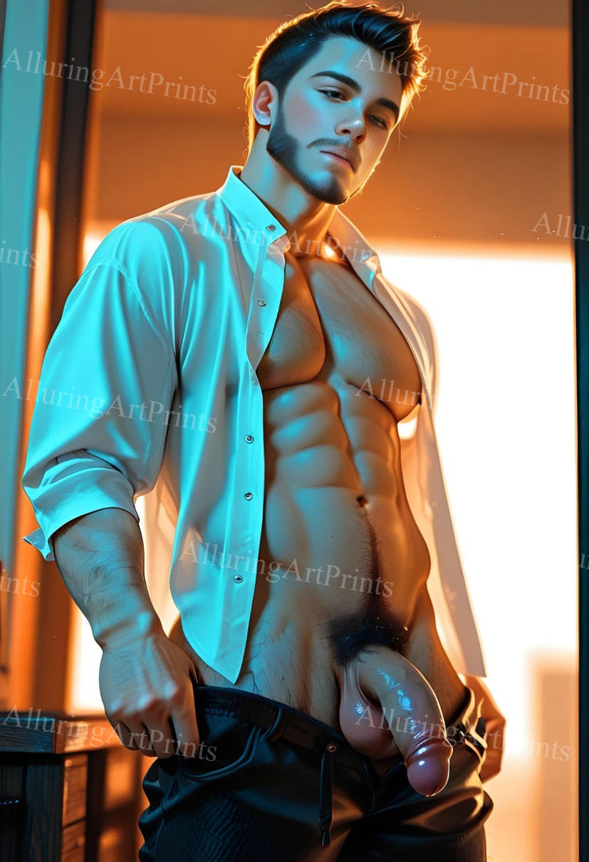 Nude Frontal Male Model Muscular - 611D