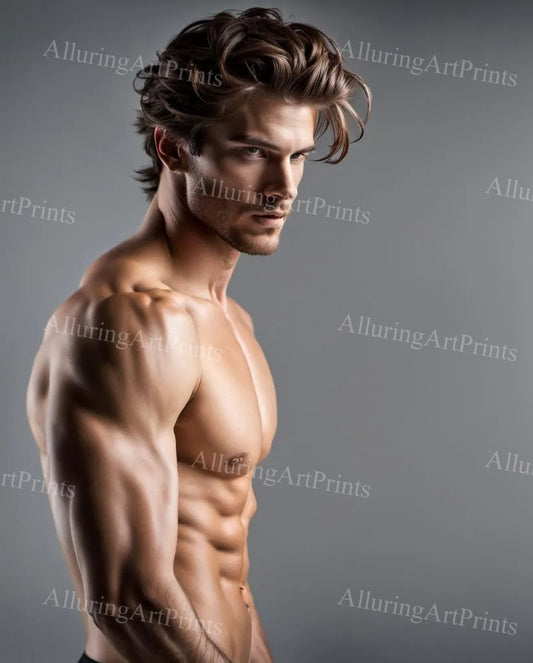 Male Model Muscular Digital Art AI Fantasy - 617D