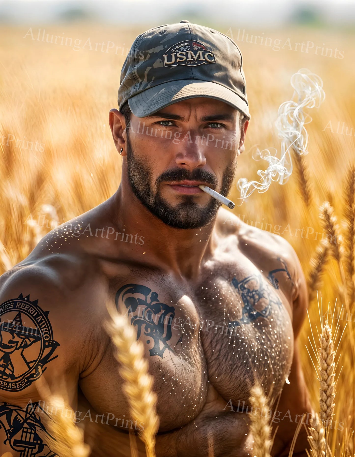 Male Model Muscular Digital Art AI Fantasy - 620D