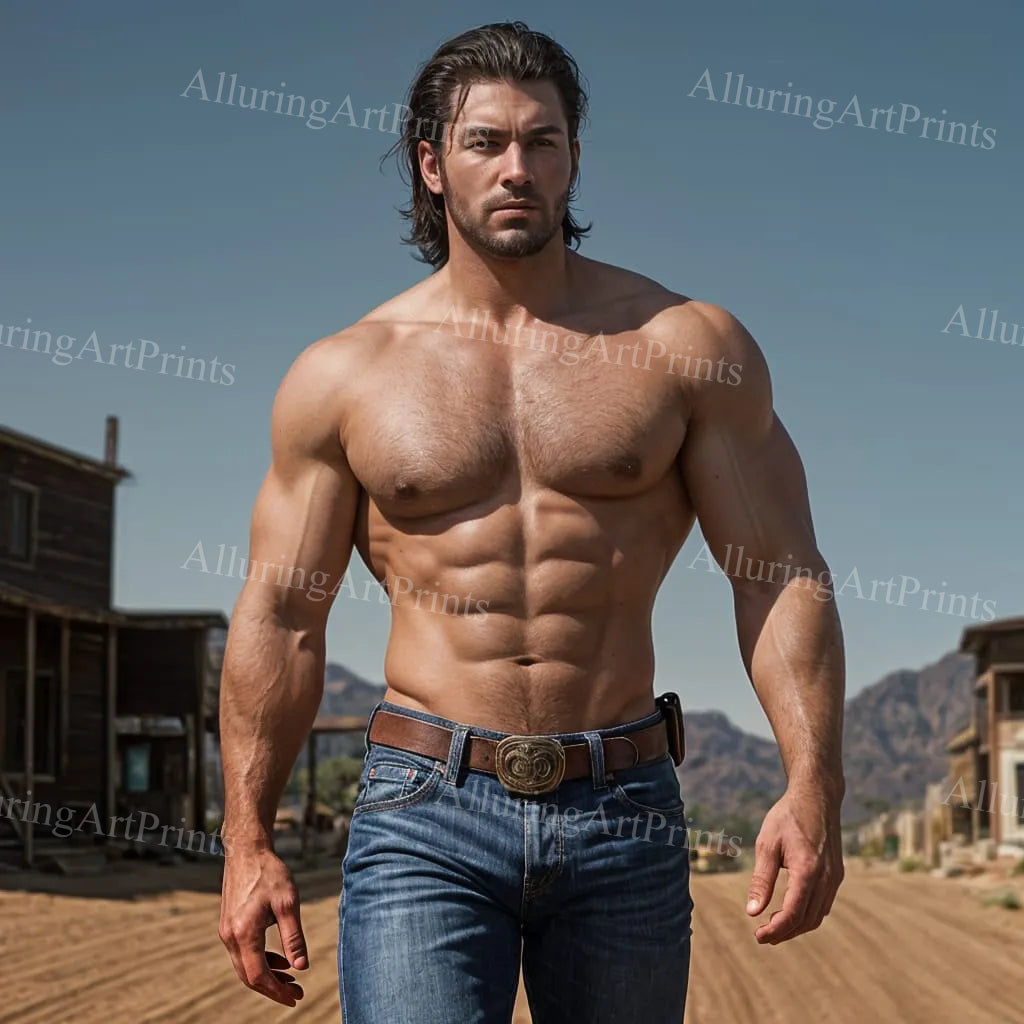 Male Model Muscular Digital Art AI Fantasy - 621D