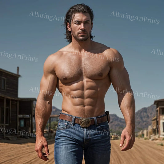 Male Model Muscular Digital Art AI Fantasy - 621D