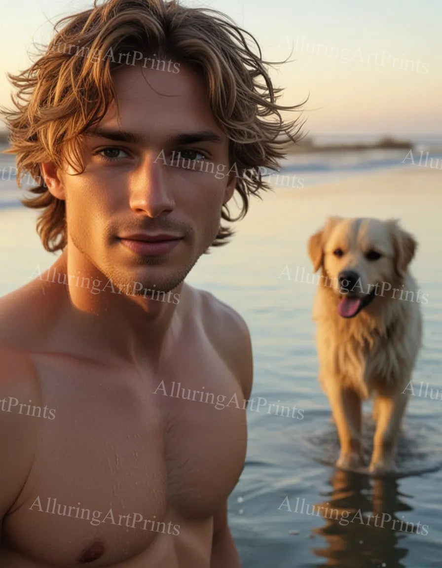 Male Model Muscular Digital Art AI Fantasy - 640D