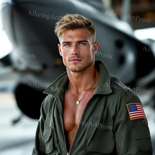 Male Model Muscular Digital Art AI Fantasy - 642D