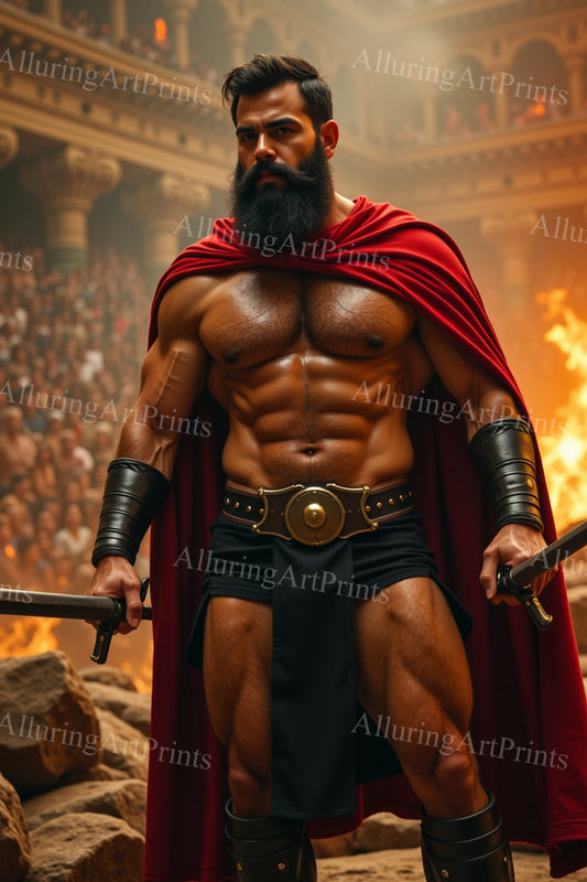 Male Model Muscular Digital Art AI Fantasy - 645D