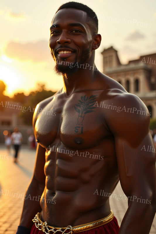 Male Model Muscular Digital Art AI Fantasy - 648D