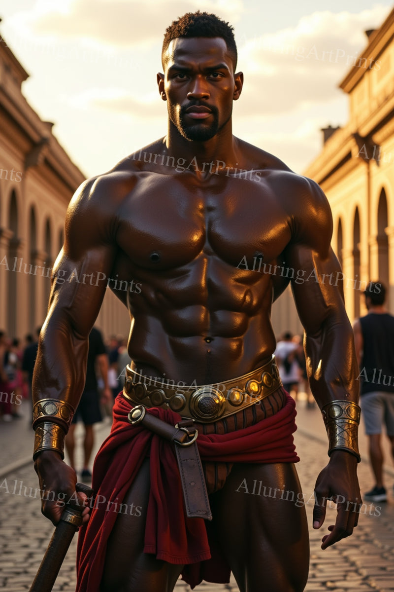 Male Model Muscular Digital Art AI Fantasy - 652D