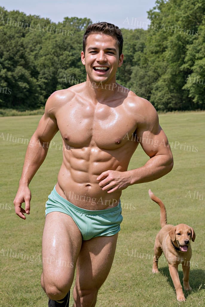 Male Model Muscular Digital Art AI Fantasy - 655D