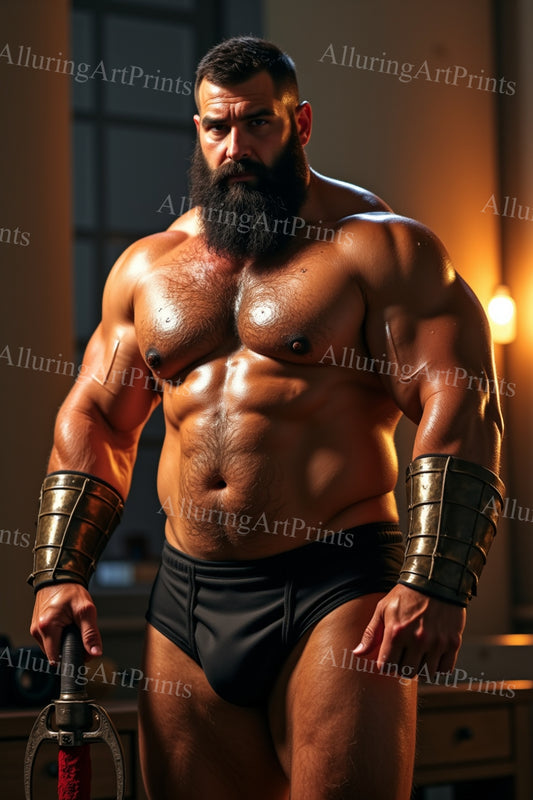 Male Model Muscular Digital Art AI Fantasy - 658D