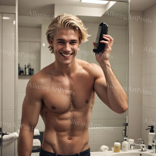 Male Model Muscular Digital Art AI Fantasy - 659D