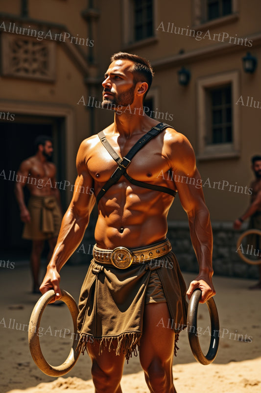 Male Model Muscular Digital Art AI Fantasy - 662D