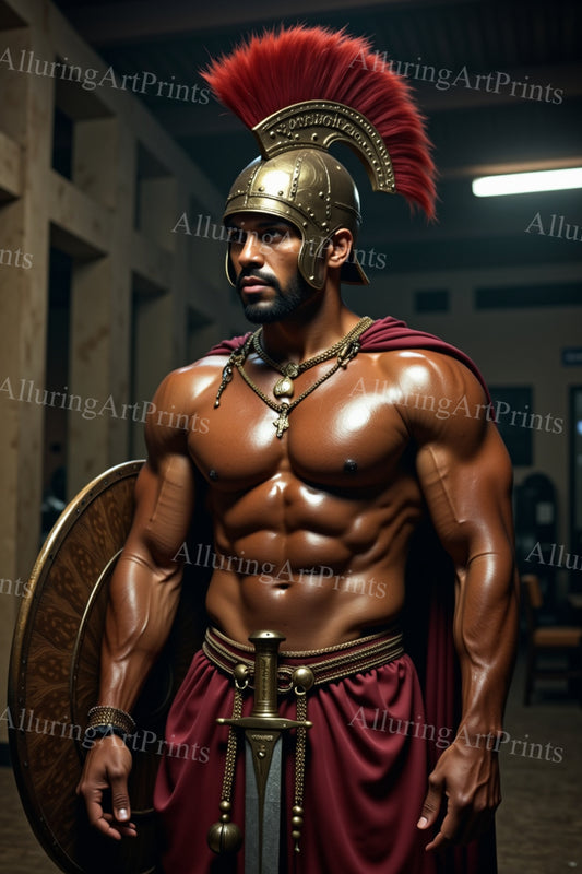 Male Model Muscular Digital Art AI Fantasy - 666D